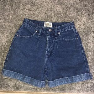 Dark Blue Mom Jean Shorts